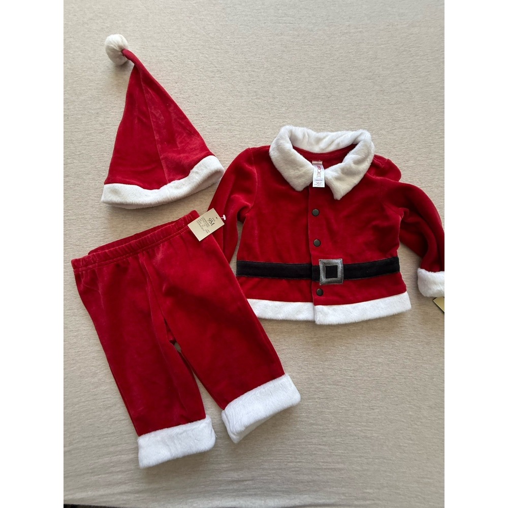 Cherokee Infant 9m Santa Clause Plants Sweater Hat Suit